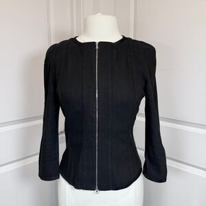Narciso Rodriguez Black Tailored Zip Jacket Size 8 Vintage Couture Runway Sample